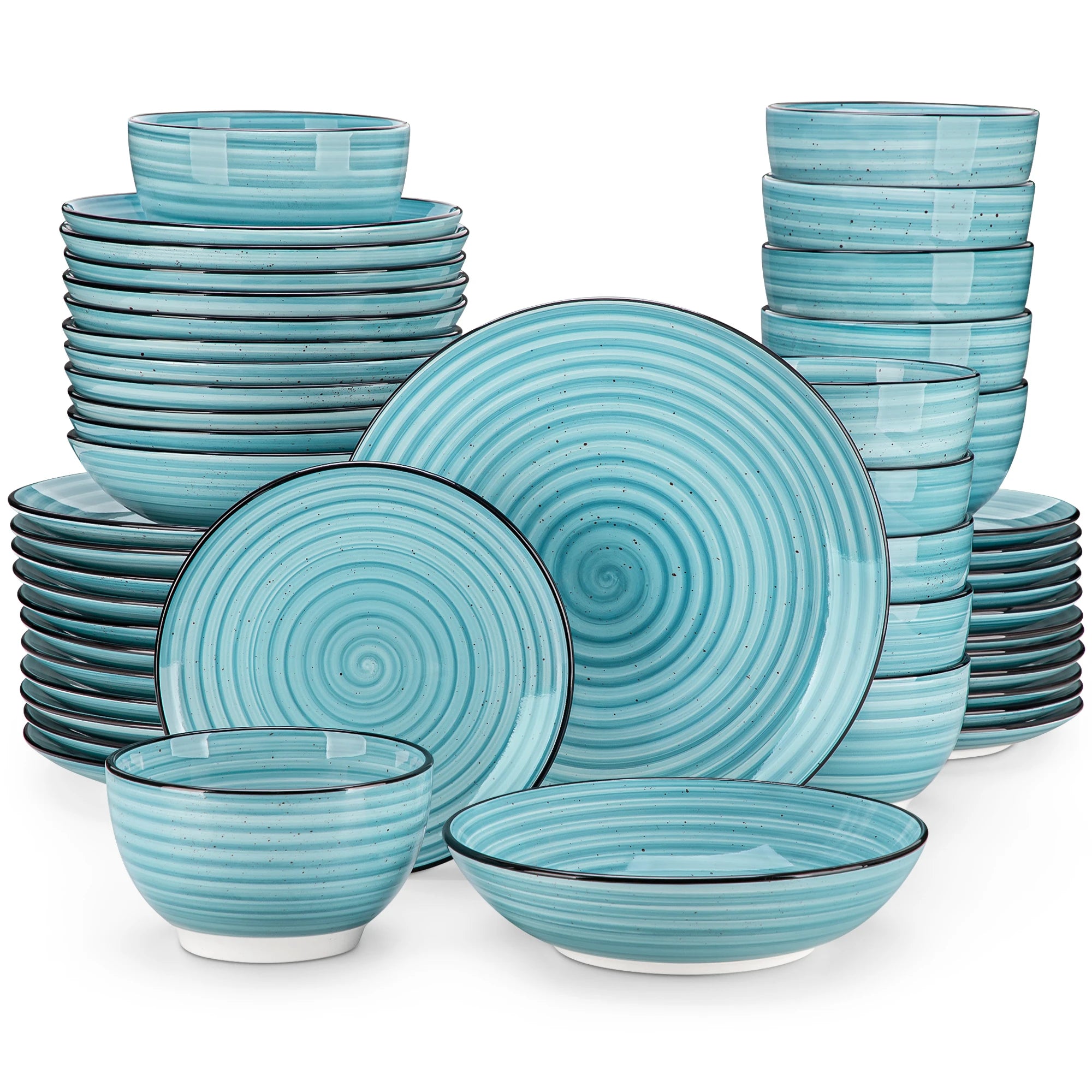 24/48 Piece Blue Plates Dinner Sets