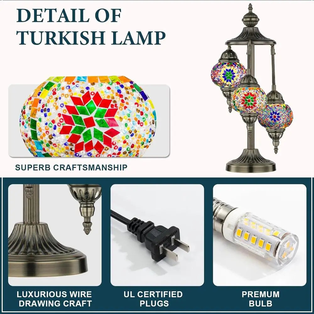 3 Globes Moroccan Table Lamp