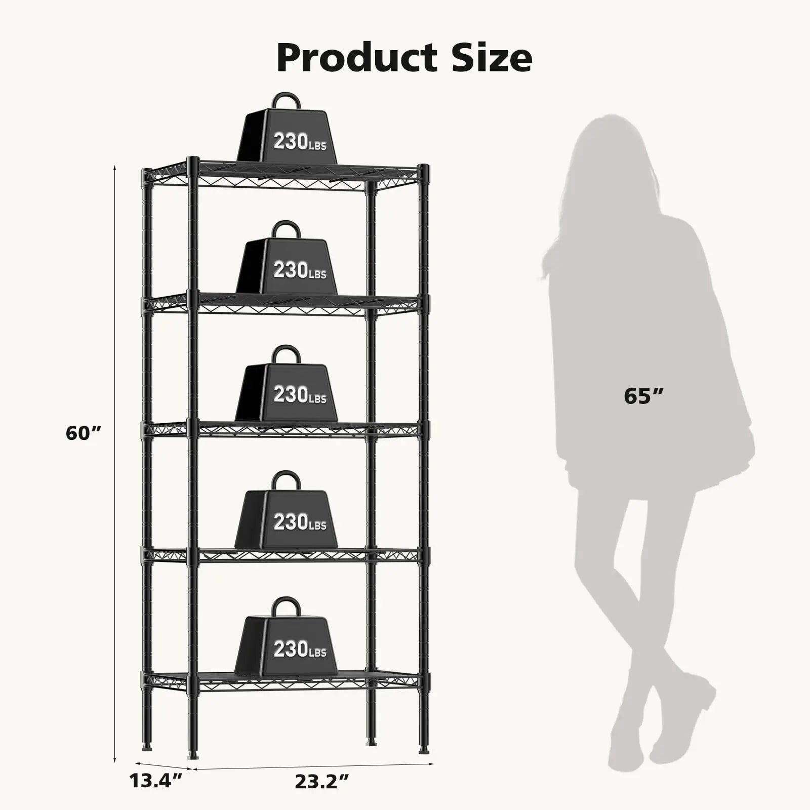 3-5 Tier Metal Wire Storage Shelves Adjustable Storage Racks