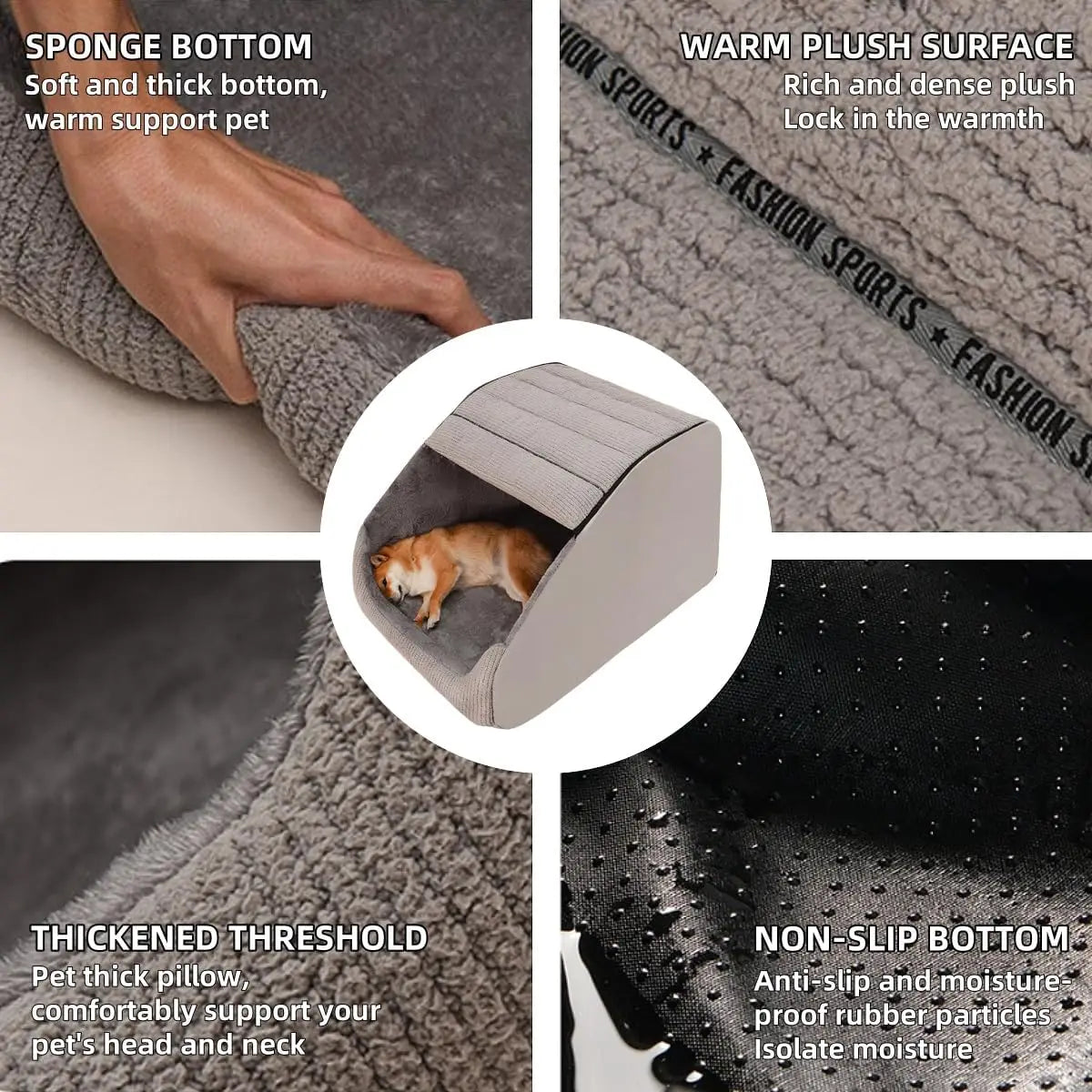 Extra Large Dog Bed House with Memory Foam