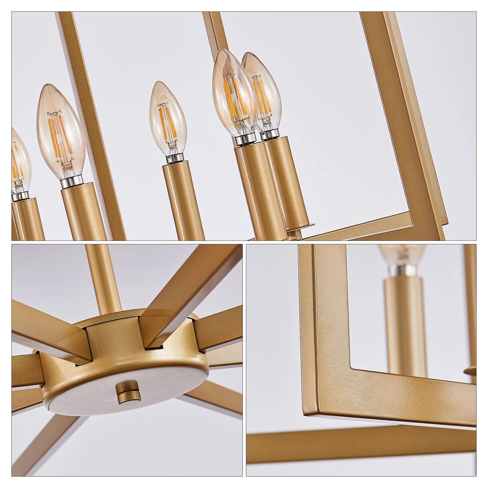 Modern Golden Geometric Chandelier