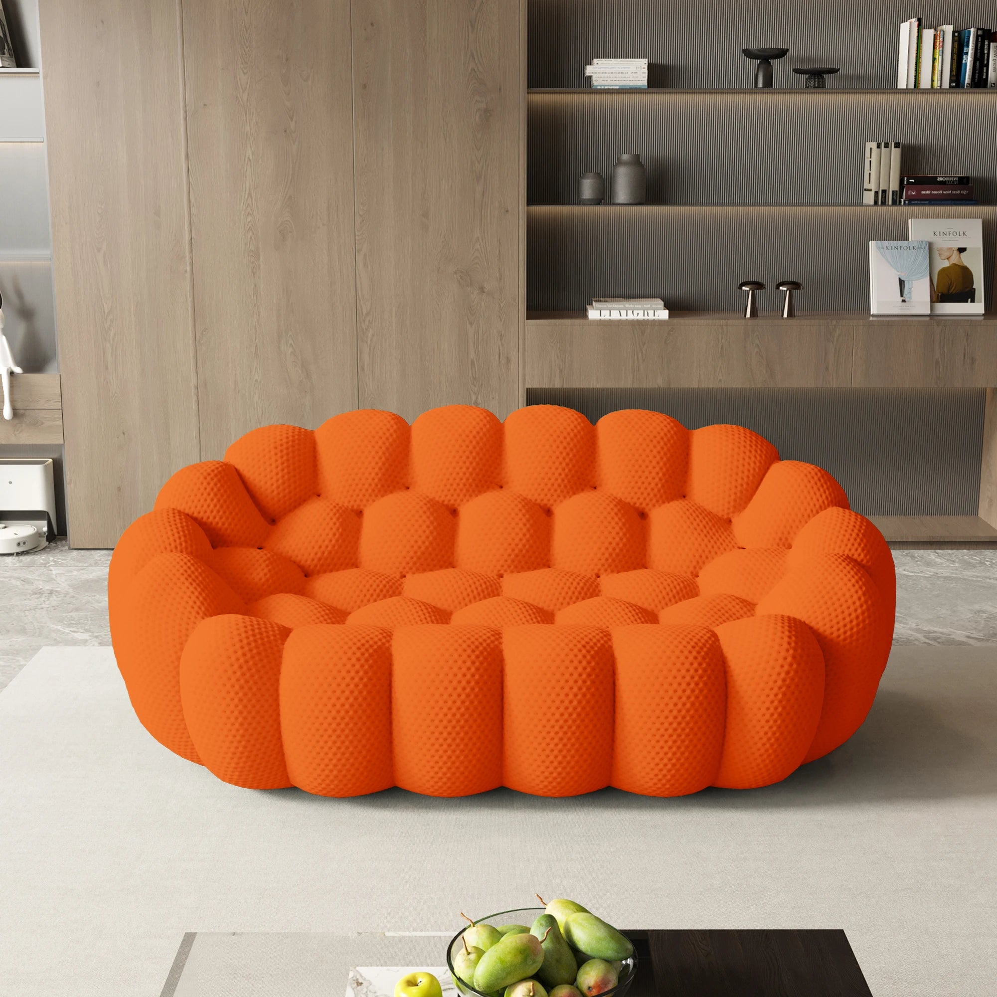 78'' Modern Curved Boneless Sofa
