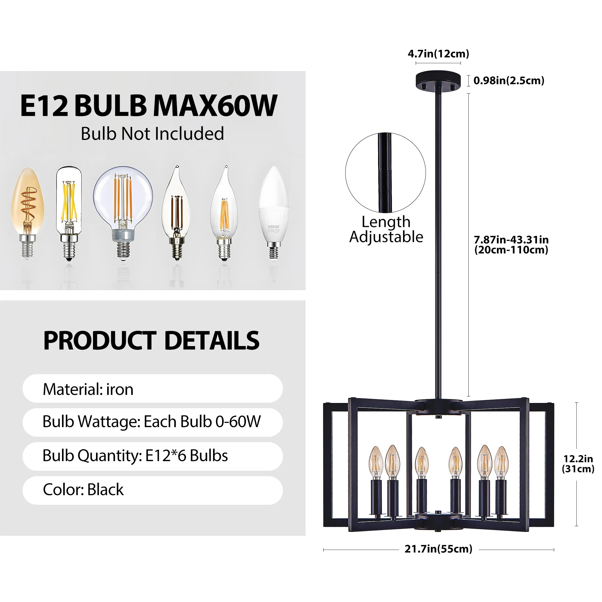 Modern Golden Geometric Chandelier