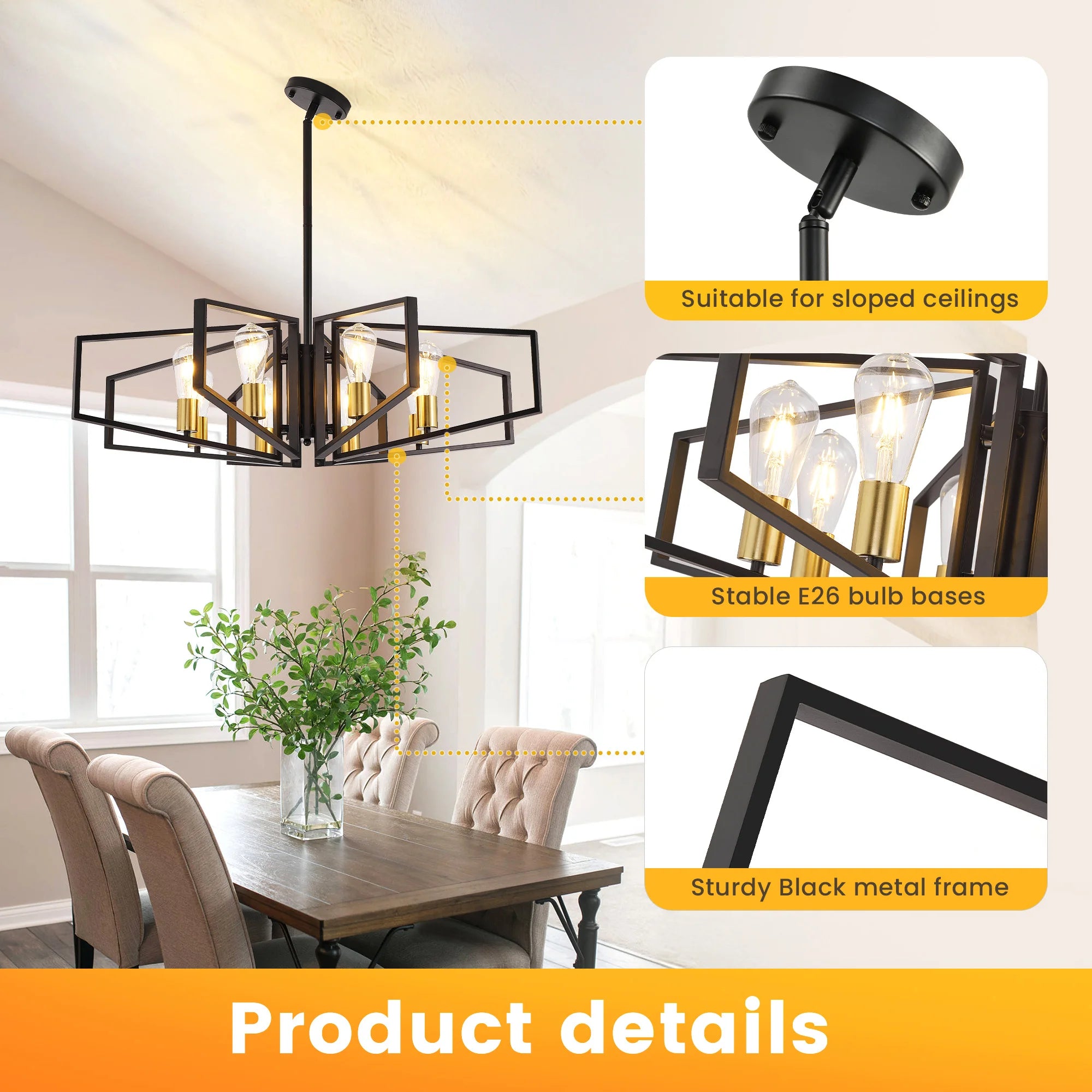 8-Light Geometric Chandelier