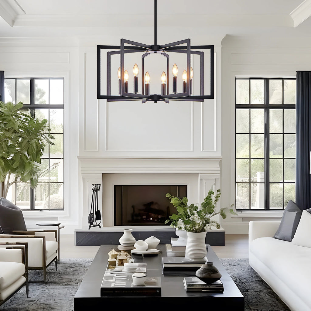 Modern Golden Geometric Chandelier