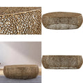 Oval Coffee Table with Intricate Solid Design
