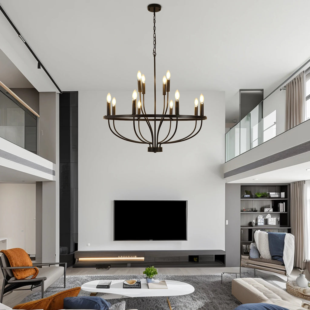 12-Light Black Chandelier